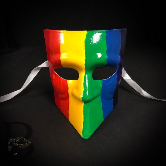 Rainbow Pride Parade Party Mask - Picture 2 of 5